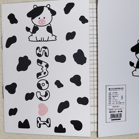 Kawaii Holstein-Friesian black and white baby Cow mini notebook notepad #4 - Picture 1 of 2